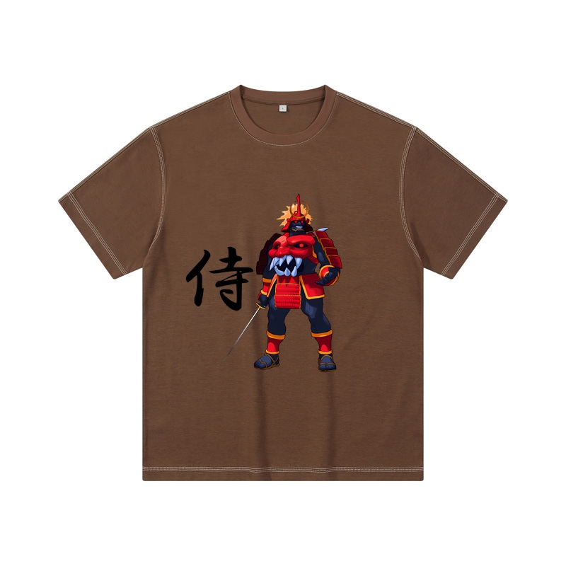 Samurai Drop Shoulder Vintage T Shirt Crew Neck Cotton T Shirt Plain T Shirt Casual T Shirt