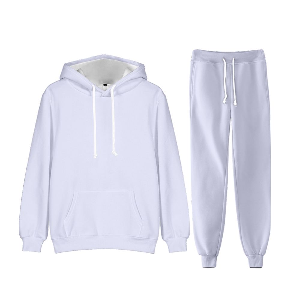 Lavender Purple Long Sleeve Pullover Hoodie and Jogger Pants Plain Lavender Purple Outfit 2 Pieces Suit Unisex Clothing for Adult
