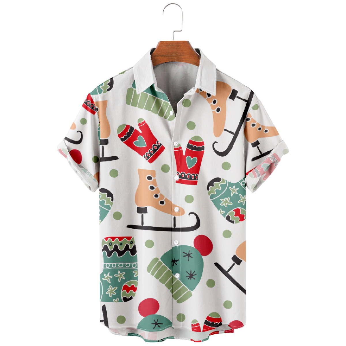 Christmas Hawaiian Shirt Men's Button Up Shirt Short Sleeve Regular Fit 