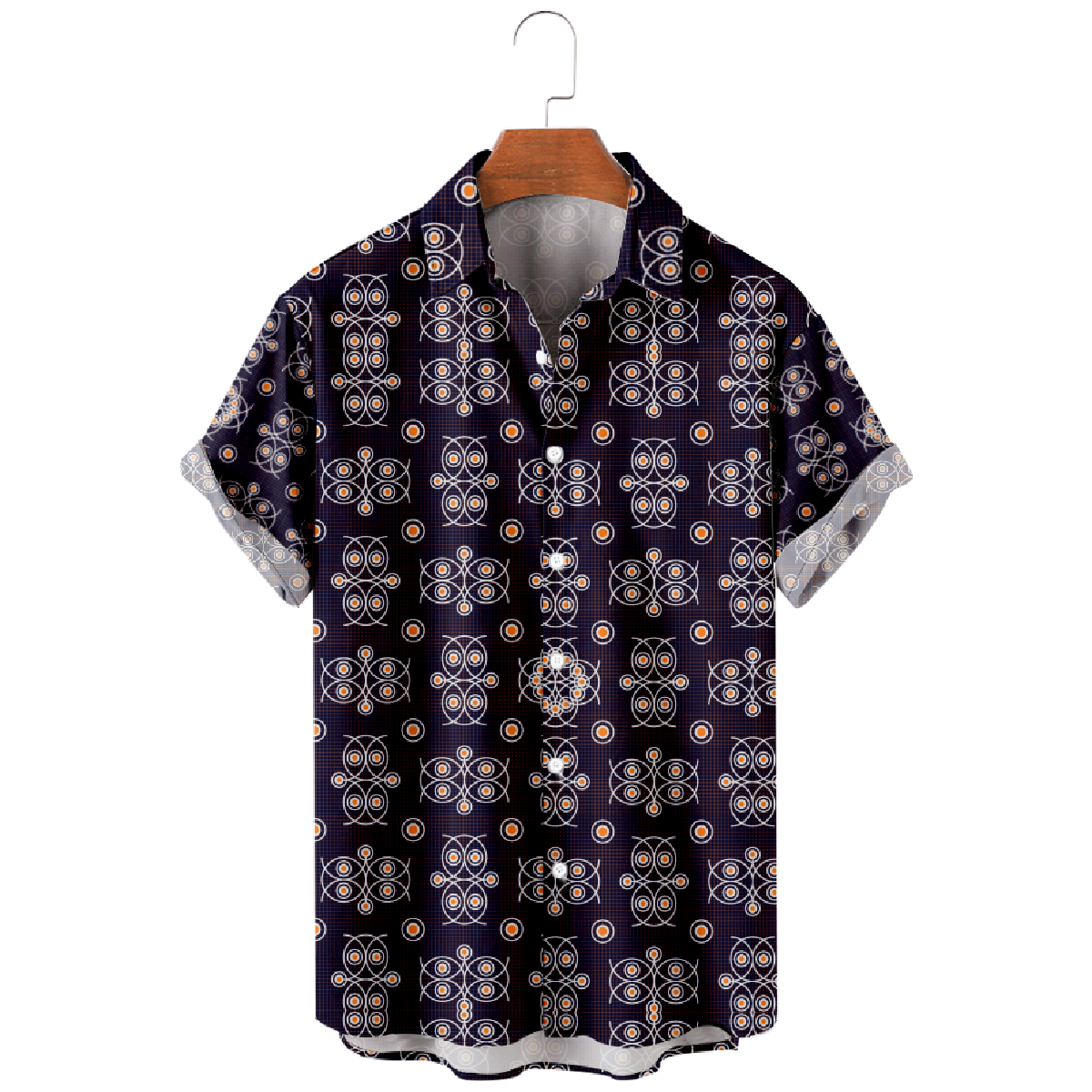 Owl Pattern Print Button Up Shirt Men's Owl Hawaiian Shirt Short Sleeve 
