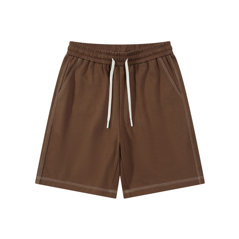 Men's Brown Shorts with Elastic Waistband Autumn Shorts Fashion 