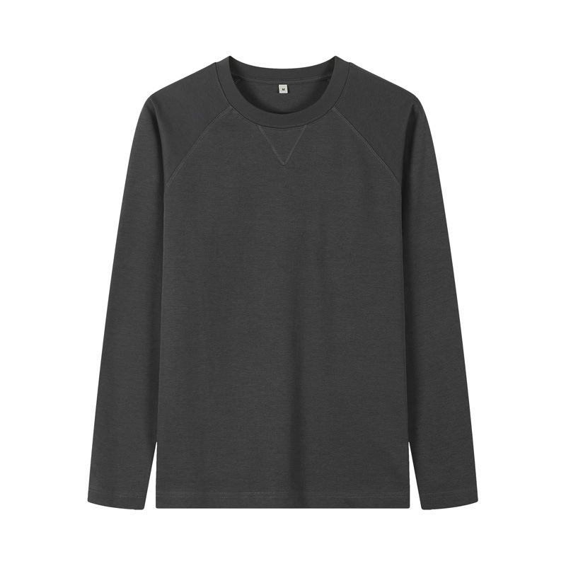 Men's Grey Crew Neck Long Sleeve Cotton Sweatshirt Plain Grey Sweatshirt