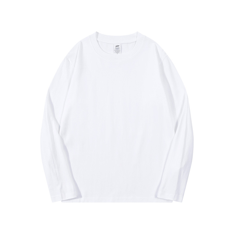 Men's Pure Cotton White Crew Neck Sweatshirt Autumn Plain Sweatshirt
