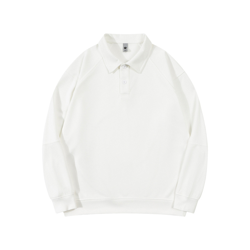 Men's Long Sleeve Polo Shirt Autumn Winter Plain Polo Shirt Casual Style 