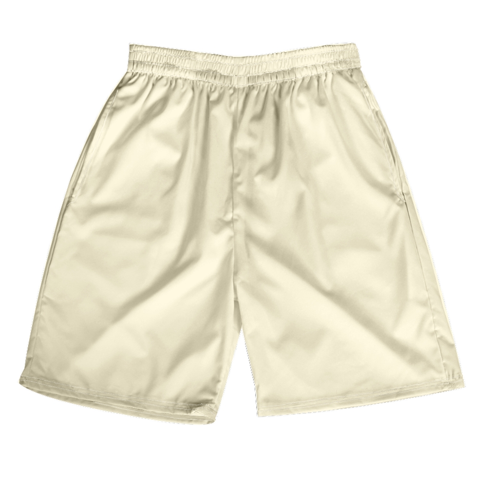 Brown Beach Shorts for Adult Plain Brown Medium Length Quick Dry Shorts with Elastic Waistband 