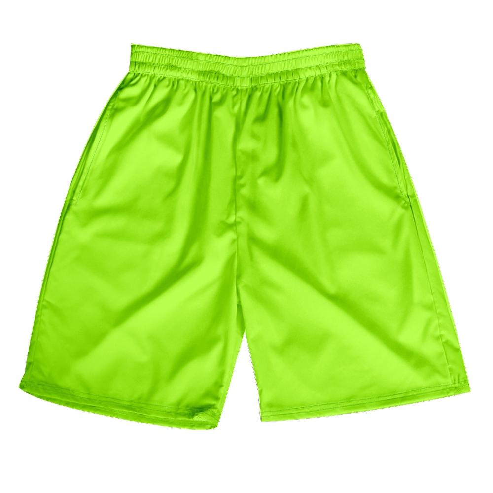 Green Beach Shorts for Adult Plain Green Medium Length Quick Dry Shorts with Elastic Waistband 