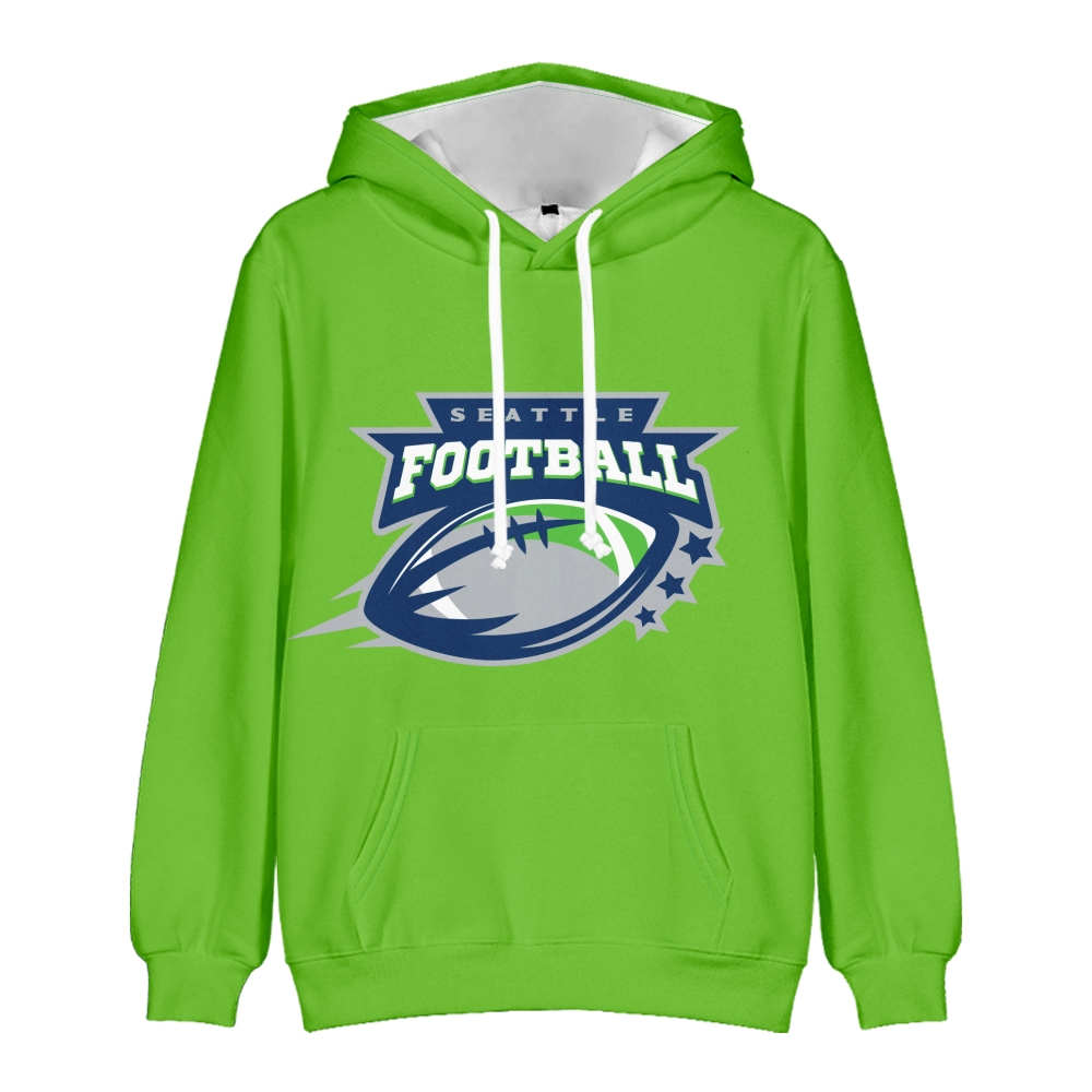 Seattle American Football Hoodie Long Sleeve Pullover with Kangaroo Pocket Unisex Hoodie