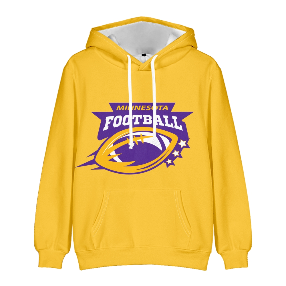 Minnesota American Football Hoodie Long Sleeve Pullover with Kangaroo Pocket Unisex Hoodie