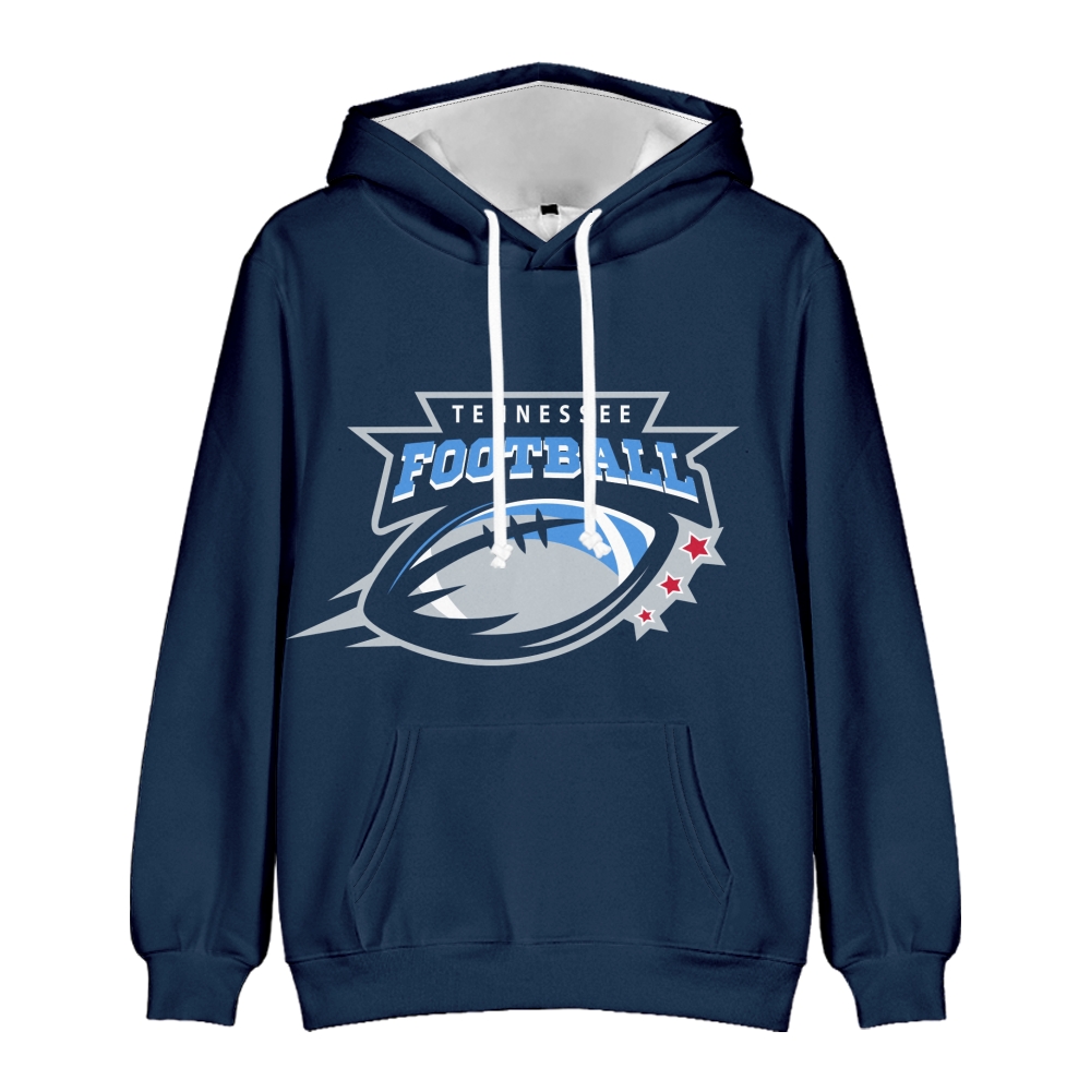 Tennessee American Football Hoodie Long Sleeve Pullover with Kangaroo Pocket Unisex Hoodie