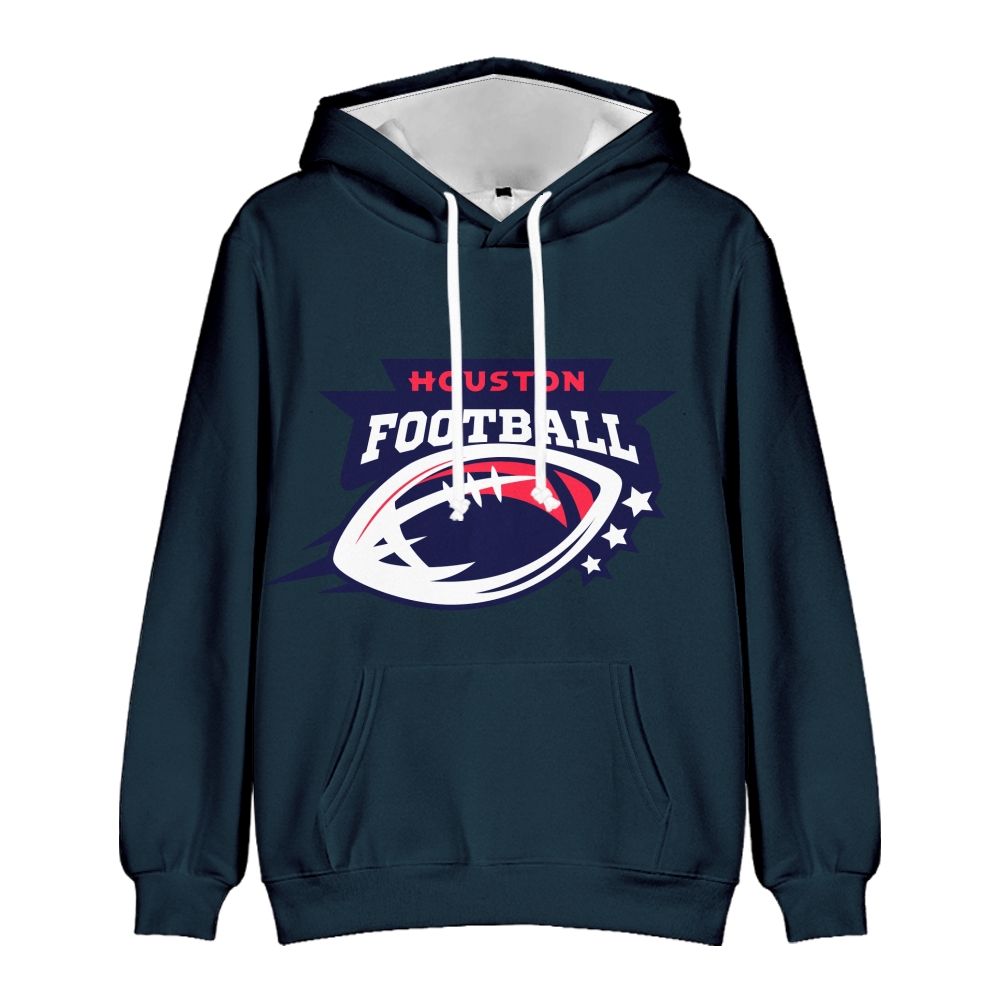 Houston American Football Hoodie Long Sleeve Pullover with Kangaroo Pocket Unisex Hoodie