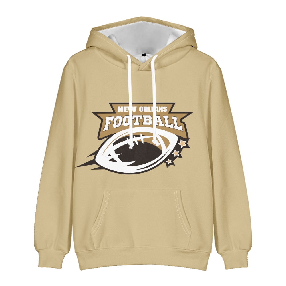 New Orleans American Football Hoodie Long Sleeve Pullover with Kangaroo Pocket Unisex Hoodie