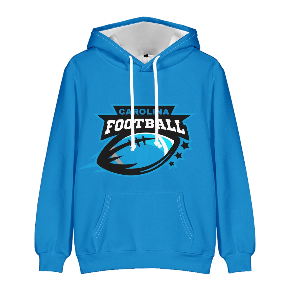 Carolina American Football Hoodie Long Sleeve Pullover with Kangaroo Pocket Unisex Hoodie