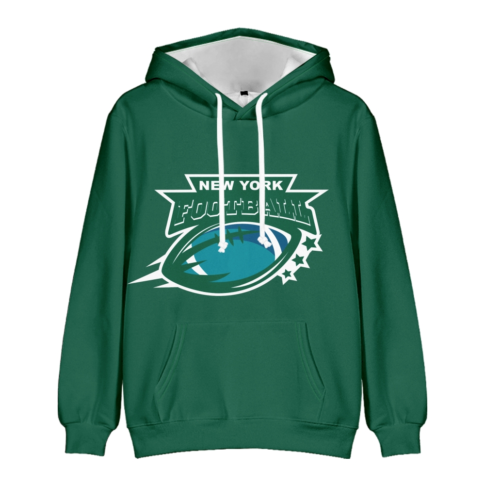 New York American Football Hoodie Long Sleeve Pullover with Kangaroo Pocket Unisex Hoodie