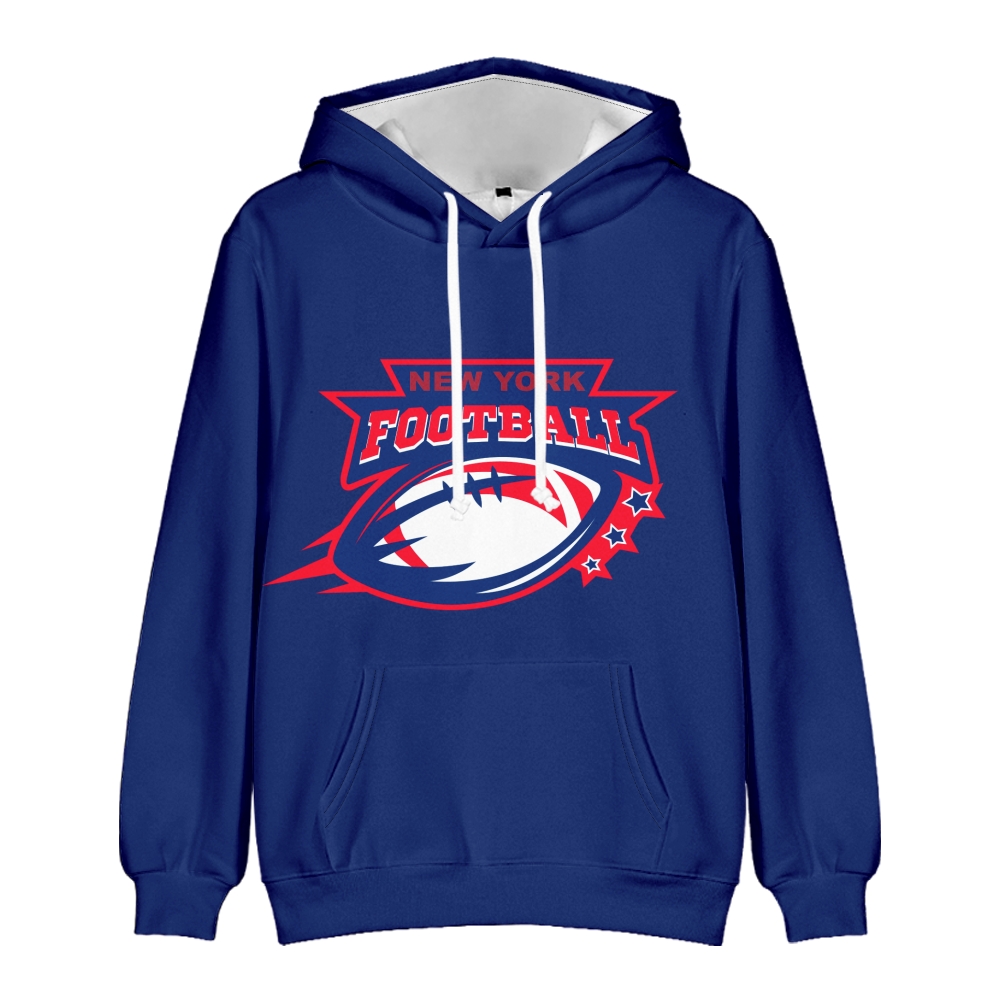 American Football New York Hoodie Long Sleeve Pullover with Kangaroo Pocket Unisex Hoodie