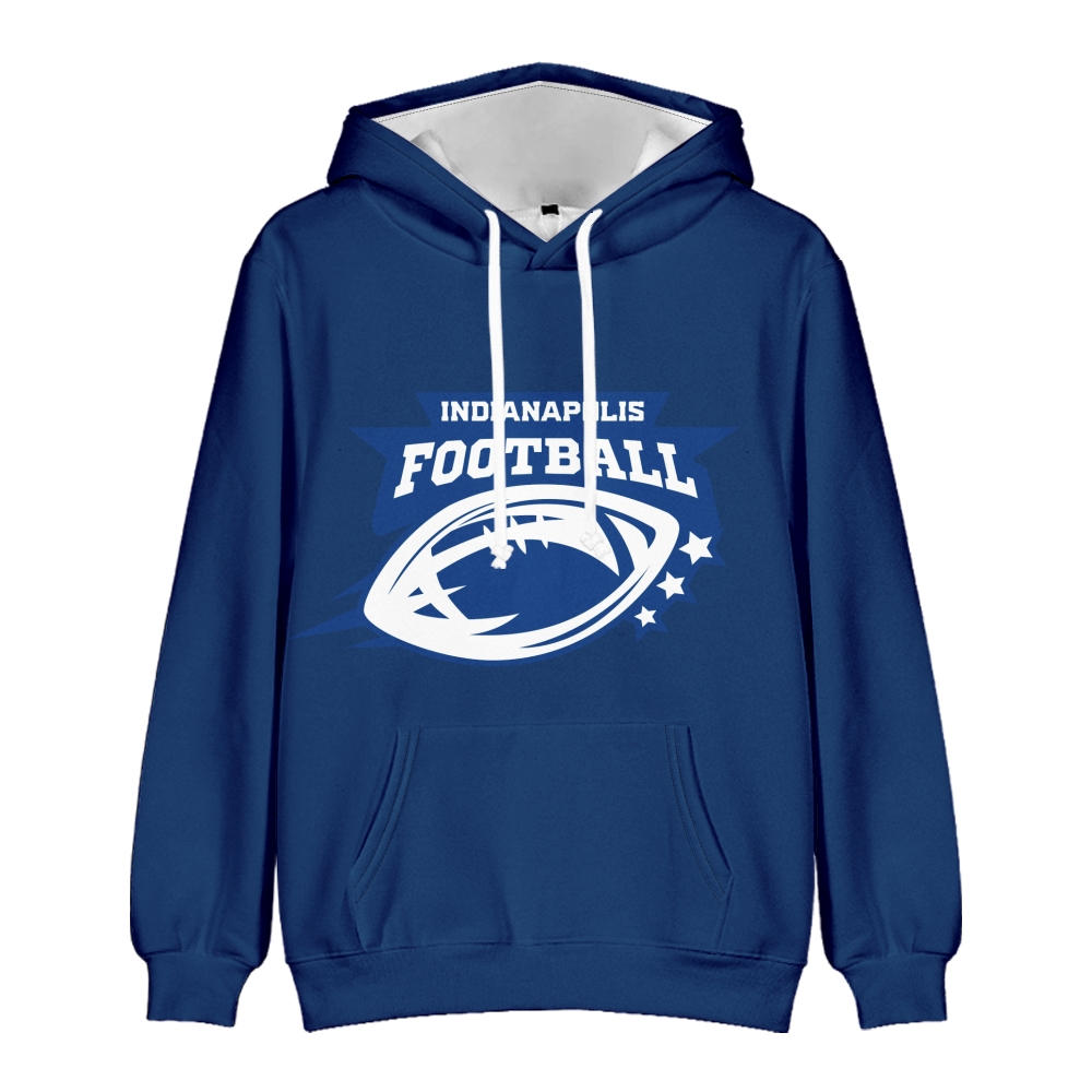 Indianapolis American Football Hoodie Long Sleeve Pullover with Kangaroo Pocket Unisex Hoodie