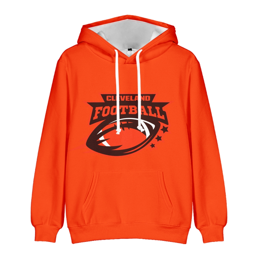 Cleveland American Football Hoodie Long Sleeve Pullover with Kangaroo Pocket Unisex Hoodie