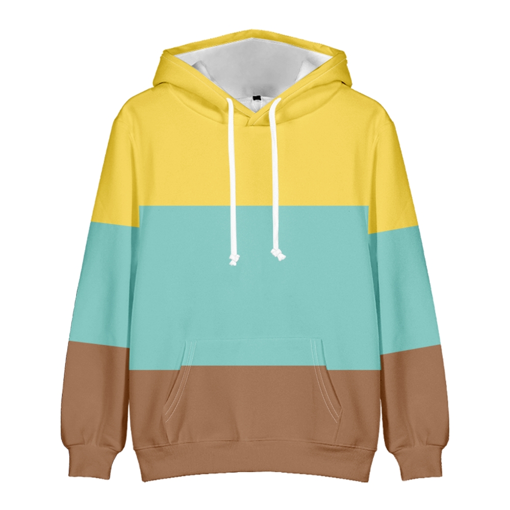 Color Block Hoodie for Kids Unisex Colour-Block Pullover with Kangaroo Pockets Three Color Hoodie