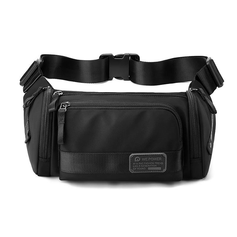 5.6L Waterproof Nylon Crossbody Bag for Men Plain Shoulder Bag Running Bag Cycling Bag
