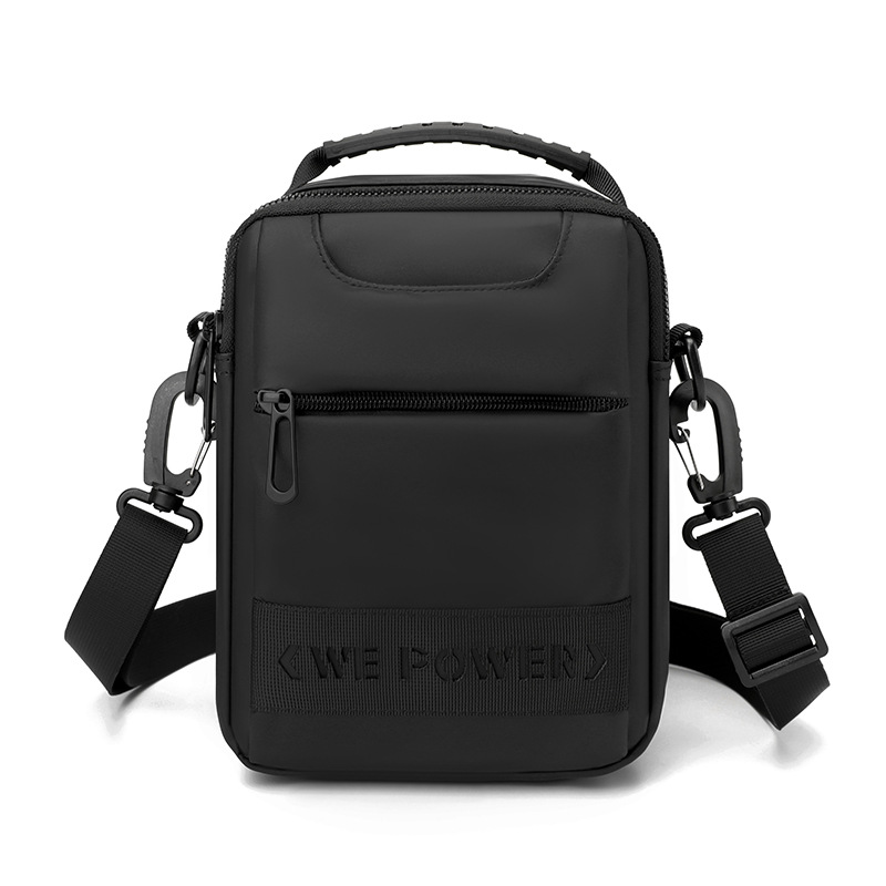 2.4L Waterproof Nylon Crossbody Bag for Men Plain Shoulder Bag Running Bag Cycling Bag