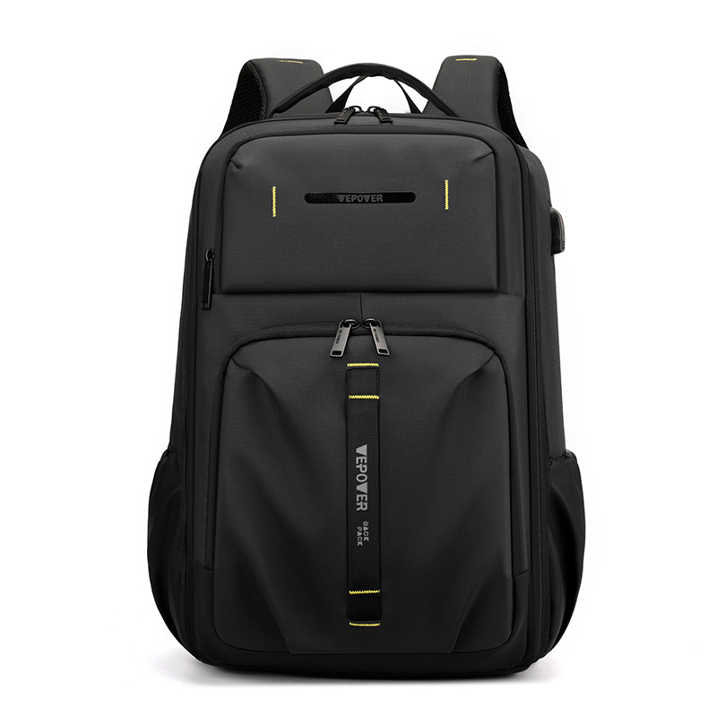 28L Fashion Nylon Waterproof Laptop Backpack with USB Charging Port Mens Water-Resistant Backpack High Quality Zipper Nice Gift