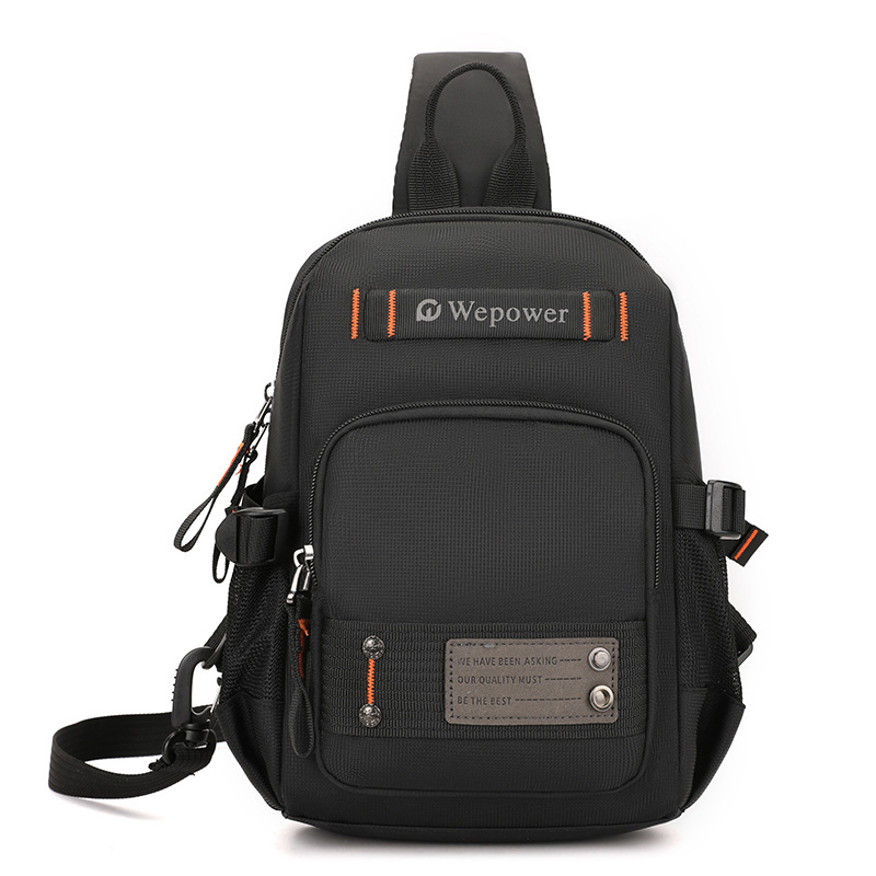7L Waterproof Nylon Crossbody Bag for Men Multiple Zipper Compartments Casual 