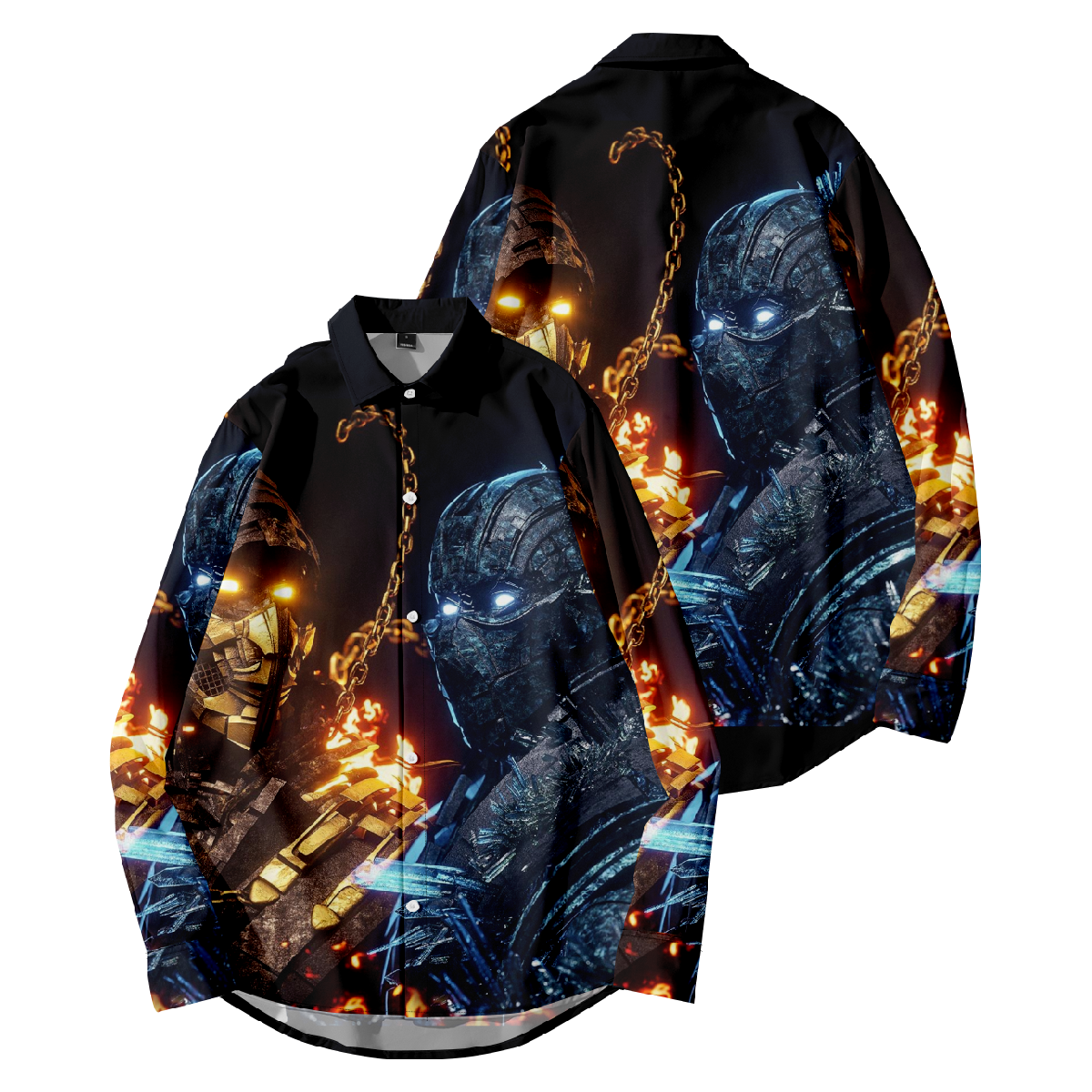 Mortal Kombat Button Up Shirt Long Sleeve Shirt for Men Regular Fit Ideal Gift