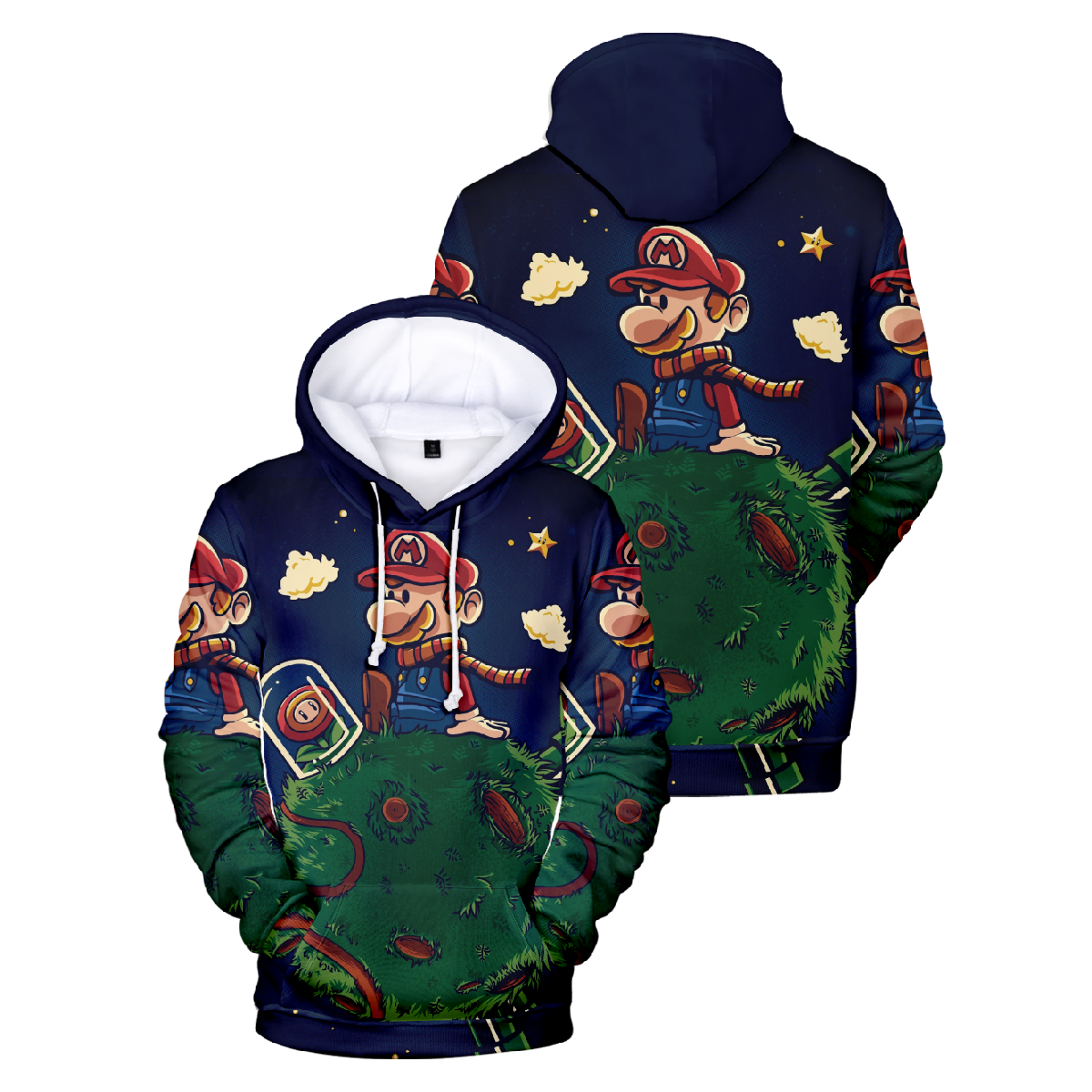 Kids Super Mario Pullover Allover Print Hoodie Unisex Sweater Ideal Gift