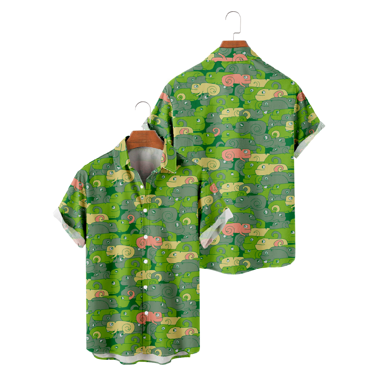 Chameleon Skin Pattern Print Button Up Shirt Mens Hawaiian Shirt Short Sleeve Allover Print Regular Fit