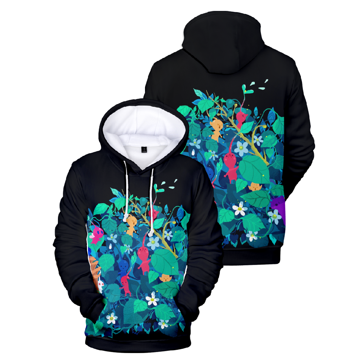 Adult Pikmin Hoodie Allover Print Pullover Unisex Pikmin Tops