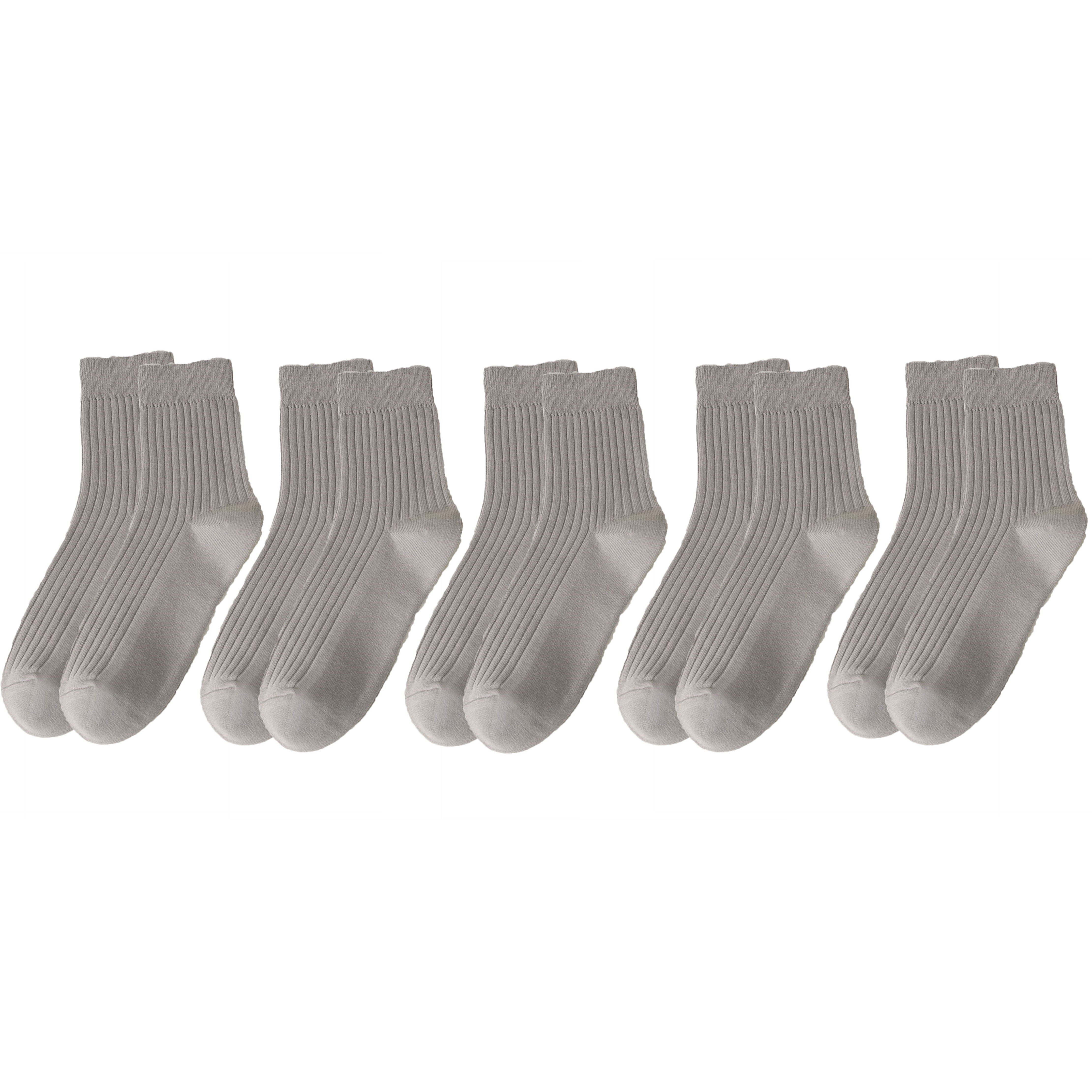 5 Pairs Cotton Socks for Men Light Grey Durable Socks Resistant to Pilling Socks Medium Length