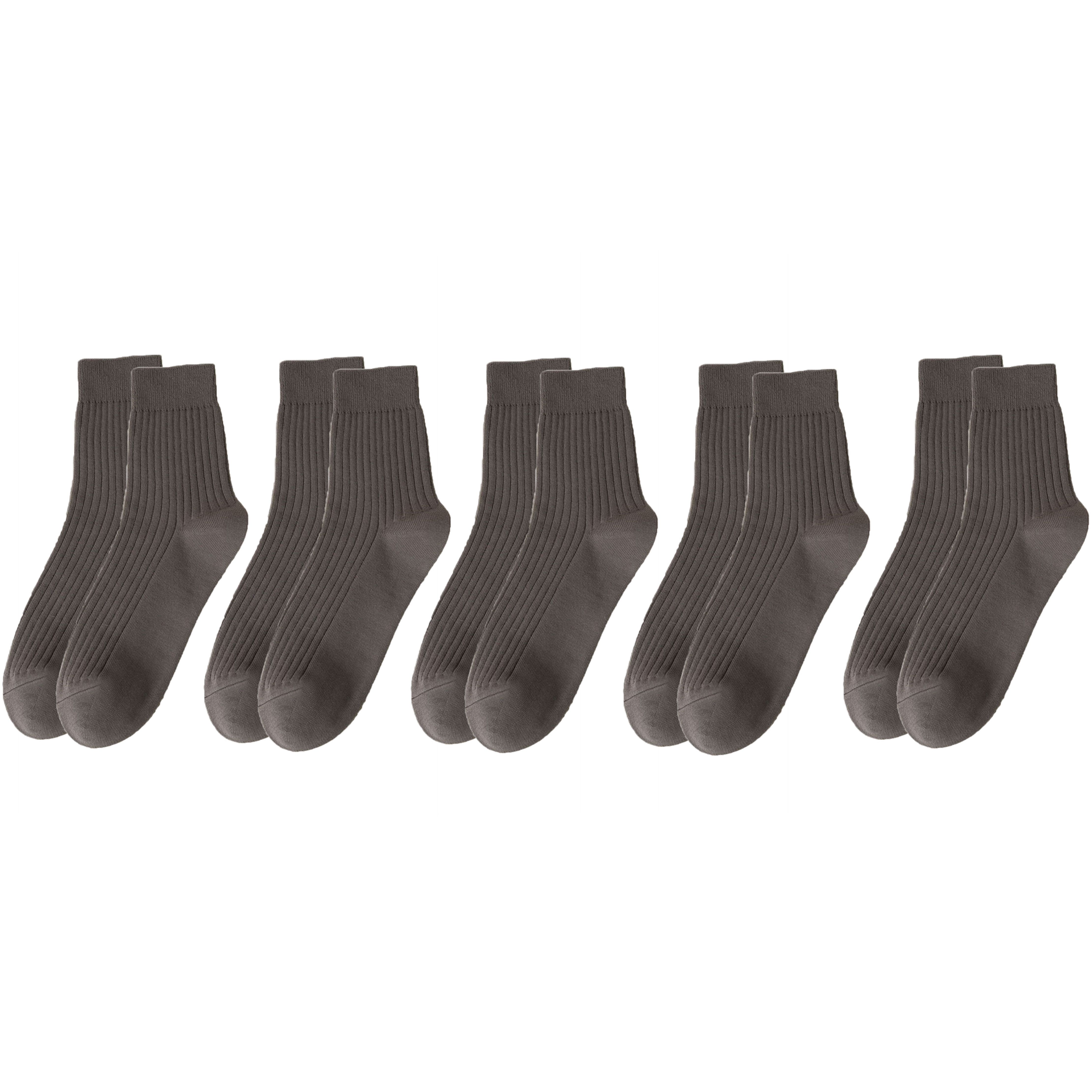 5 Pairs Cotton Socks for Men Dark Grey Durable Socks Resistant to Pilling Socks Medium Length