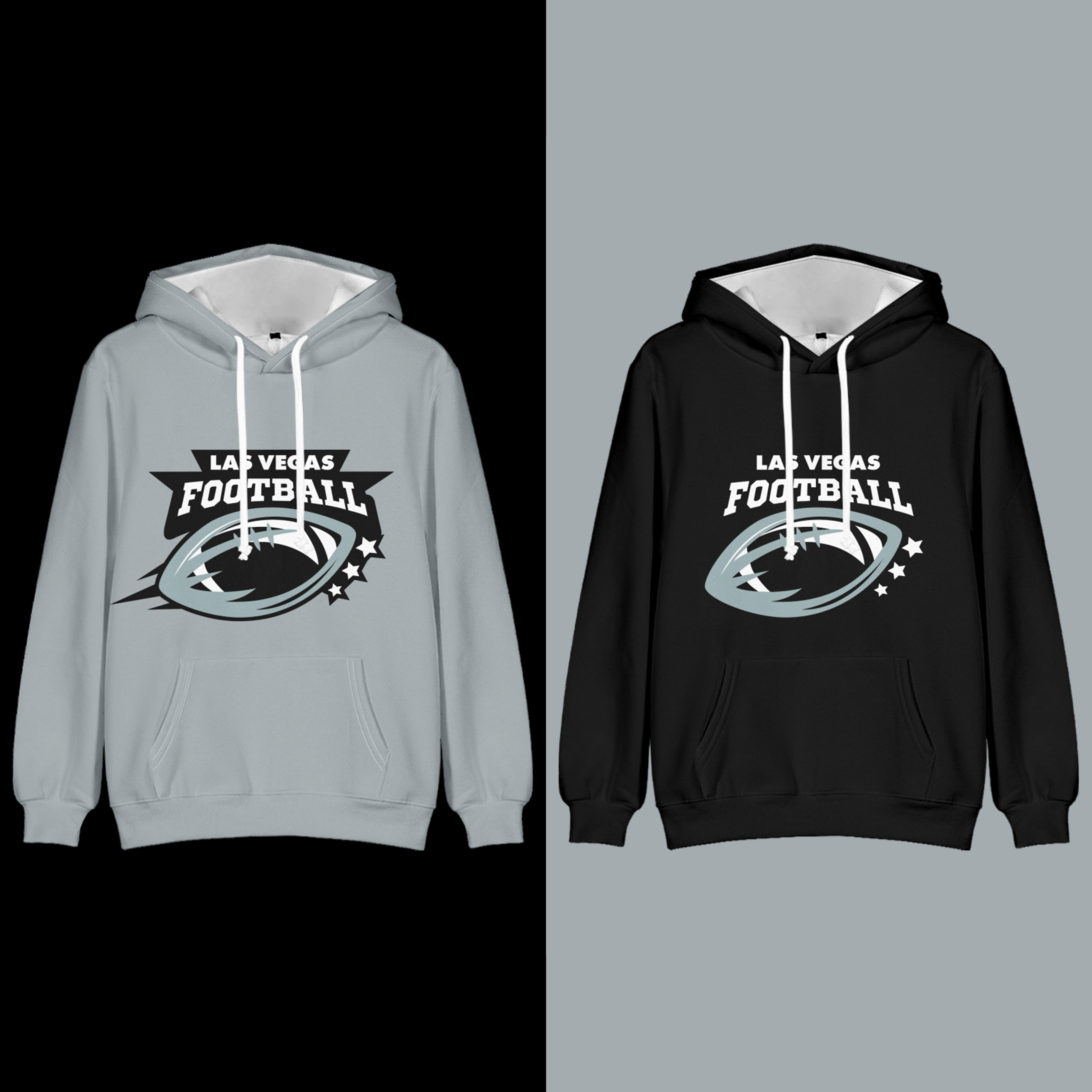 Las Vegas American Football Long Sleeve Pullover Hoodie with Kangaroo Pocket 2 Piece Combo