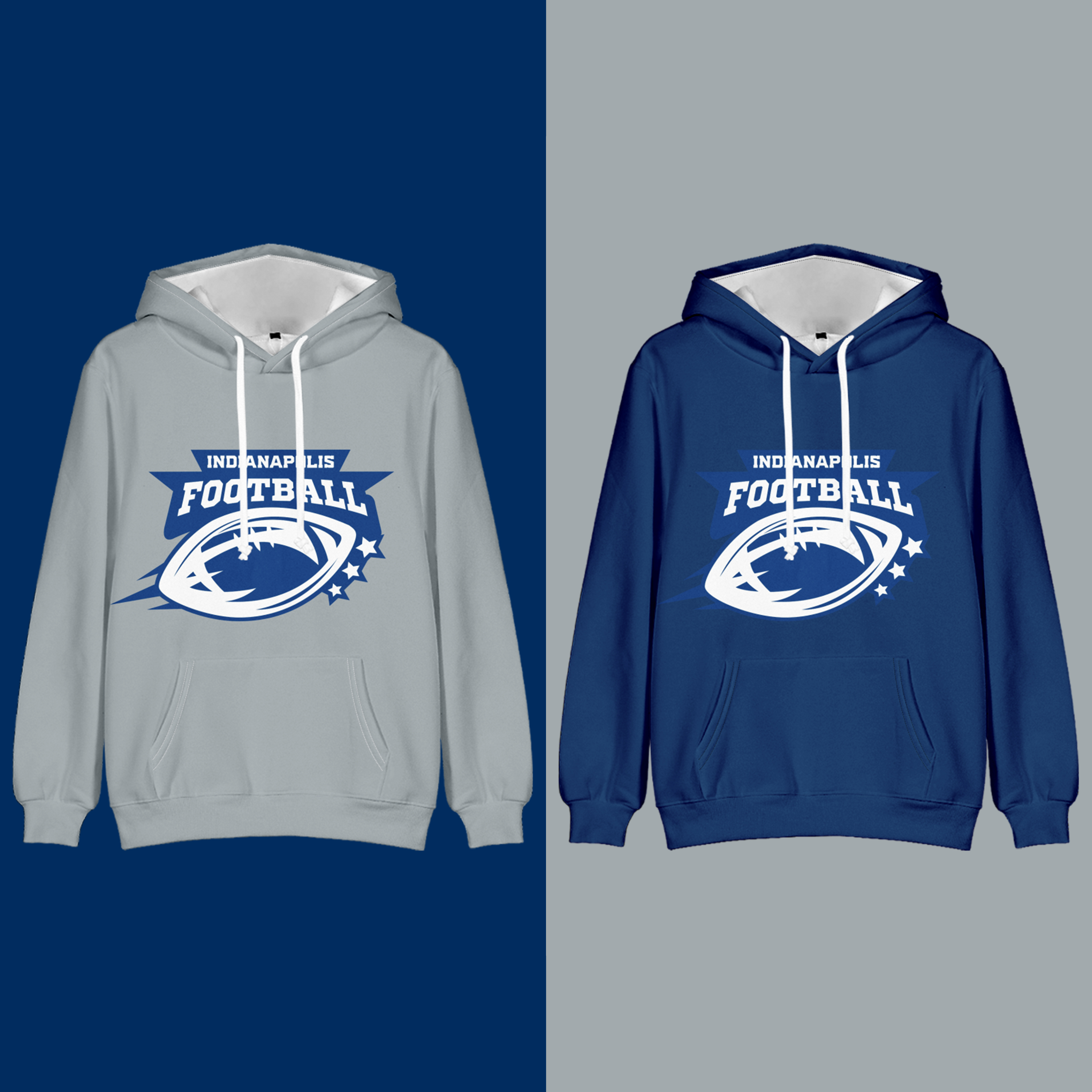 Indianapolis American Football Long Sleeve Pullover Hoodie with Kangaroo Pocket 2 Piece Combo