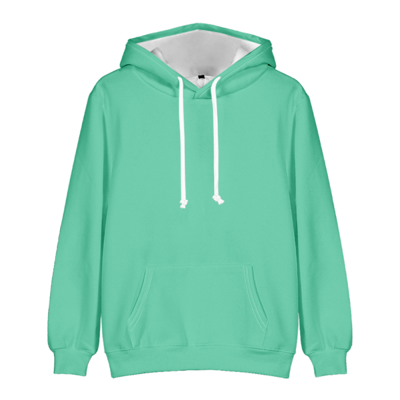 Adult Medium Aquamarine Pullover Plain Medium Aquamarine Hooded Sweater Unisex Hoodie with Kangaroo Pocket 