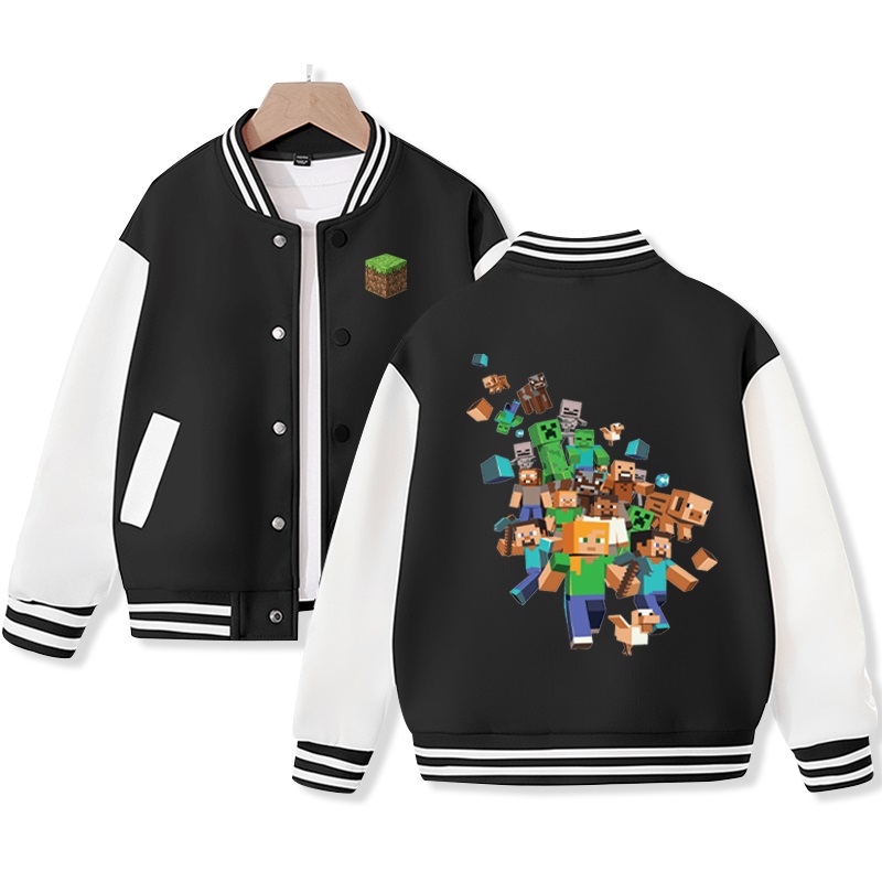 Minecraft Varsity Jacket Kids Baseball Jacket Pop Jacket Ideal Gift