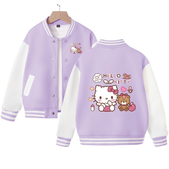 Kid's Hello Kitty Varsity Jacket Girl's Baseball Jacket Pop Costume