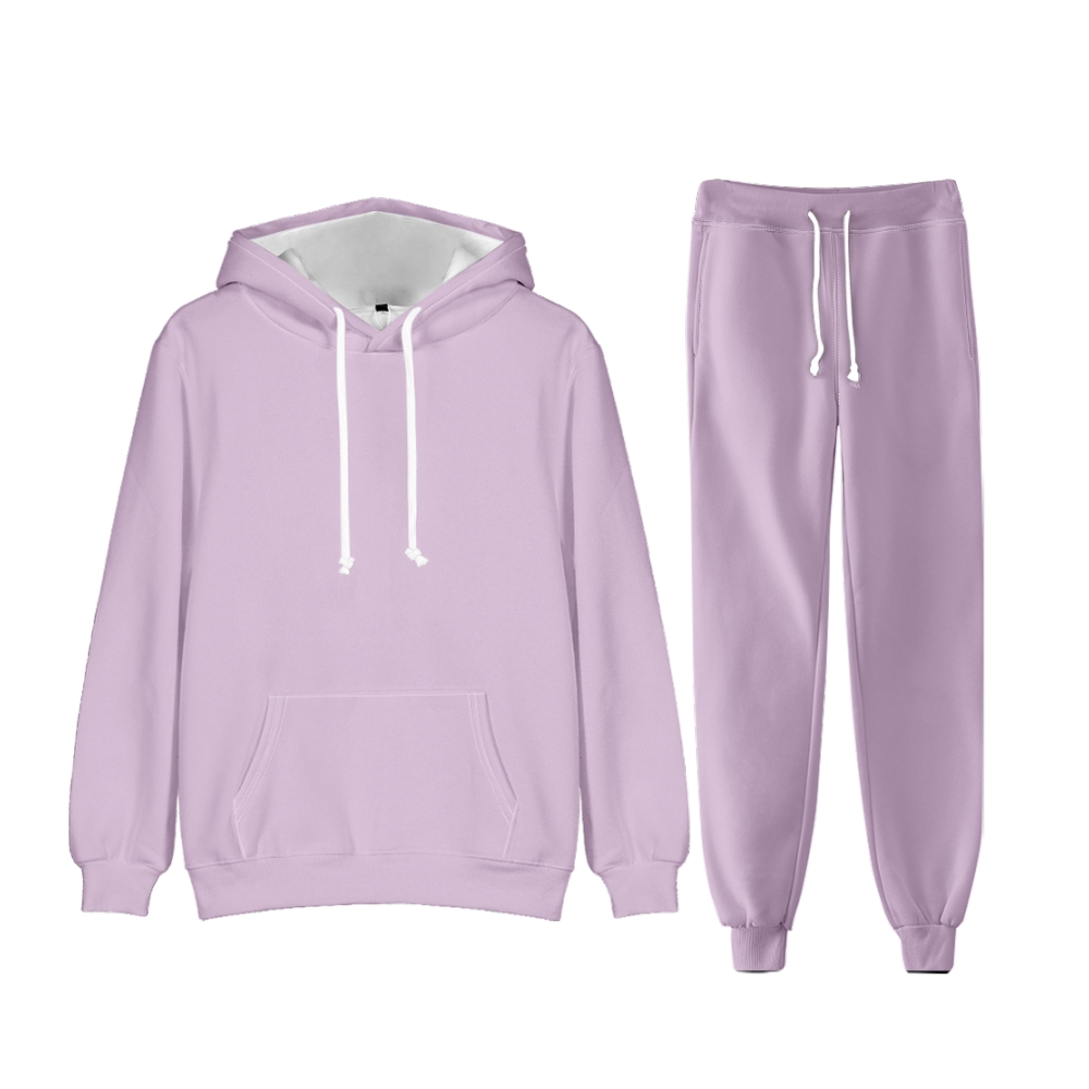 Thistle Purple Long Sleeve Pullover Hoodie and Jogger Pants Plain Thistle Purple Outfit 2 Pieces Suit Unisex Clothing for Adult