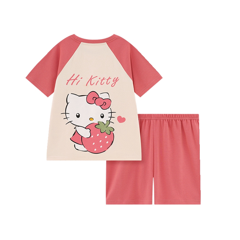 Hello Kitty Pajamas for Girls Summer Pajamas 2 Pieces T-Shirt and Short Pants