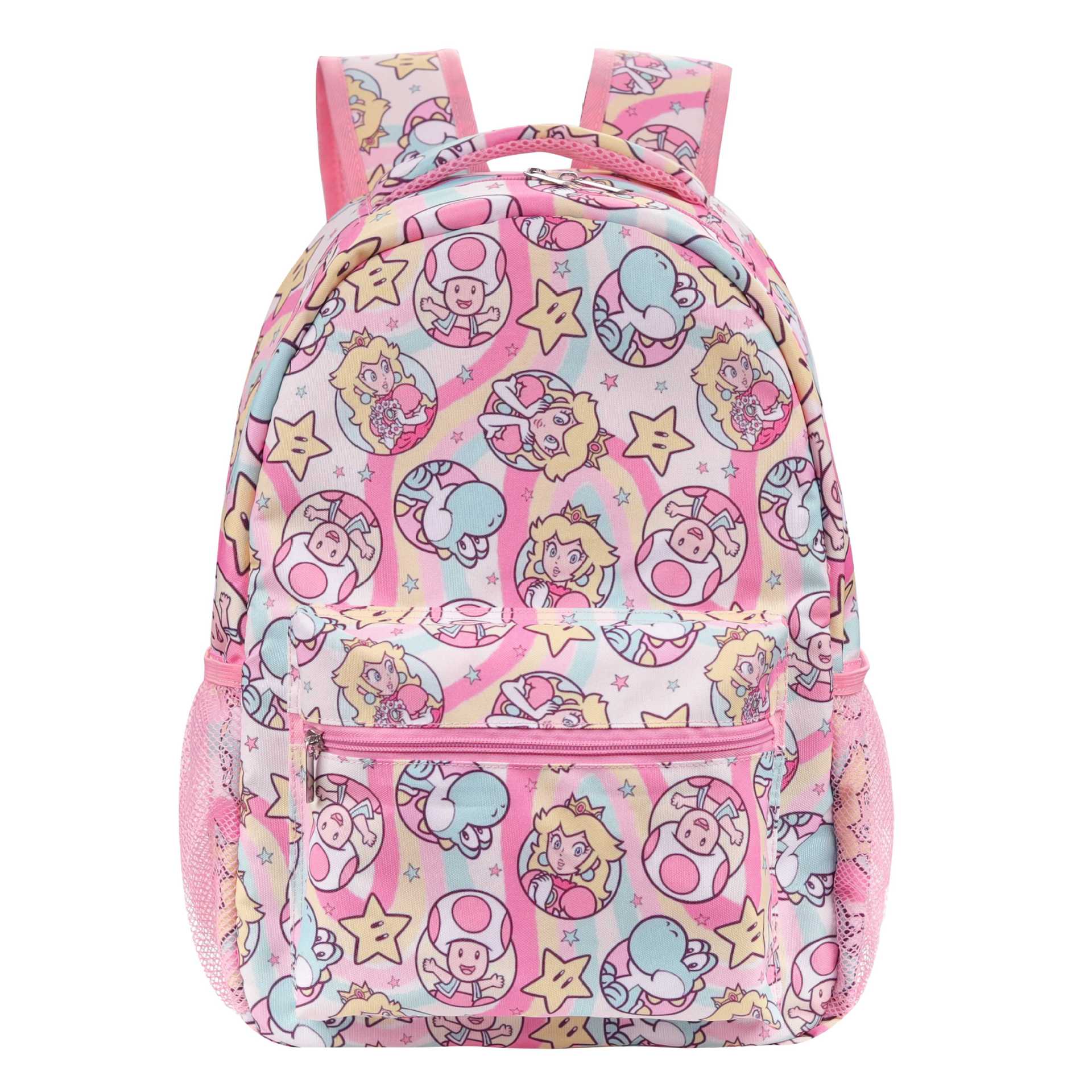 Princess Peach Backpack for Kids Girl's Princess Peach School Backpack Ideal Present