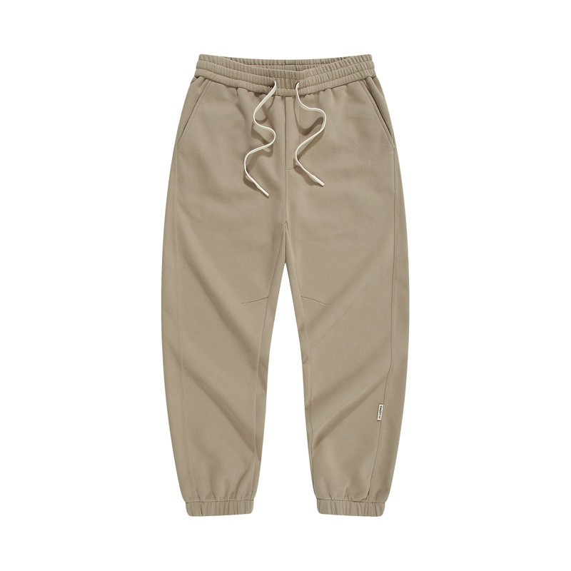 Men's Sweatpants with Elastic Ankles Plain Pants with Drawstring Autumn Winter Pants