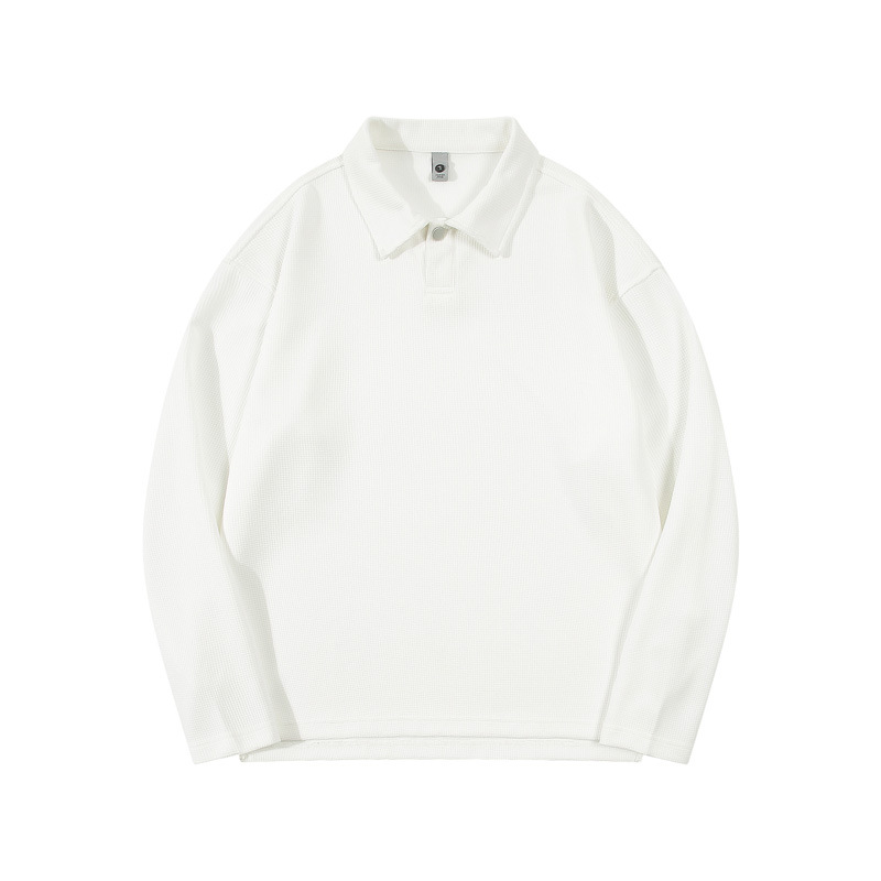 Men's Long Sleeve Polo Shirt Plain Sweatshirt with Collar Men's Autumn Tops