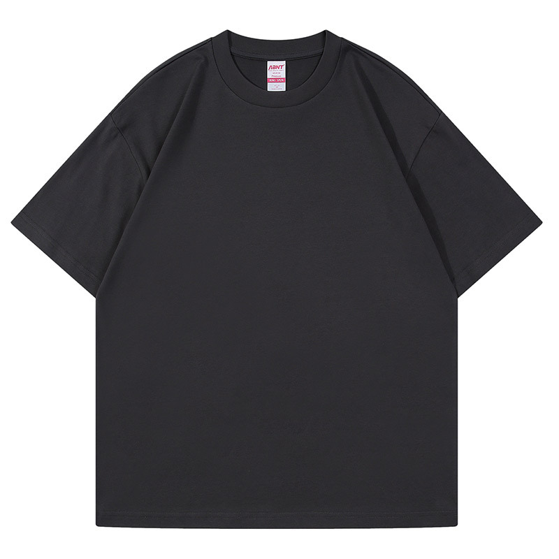 Men's Dark Gray Drop Shoulder T Shirt Crew Neck Cotton T Shirt Plain T Shirt 
