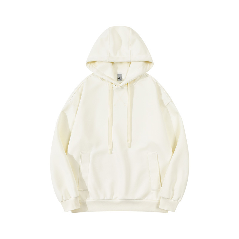 Men's Black Long Sleeve Pullover Hoodie with Drawstring Kangaroo Pockets Casual Autumn Winter Hoodie