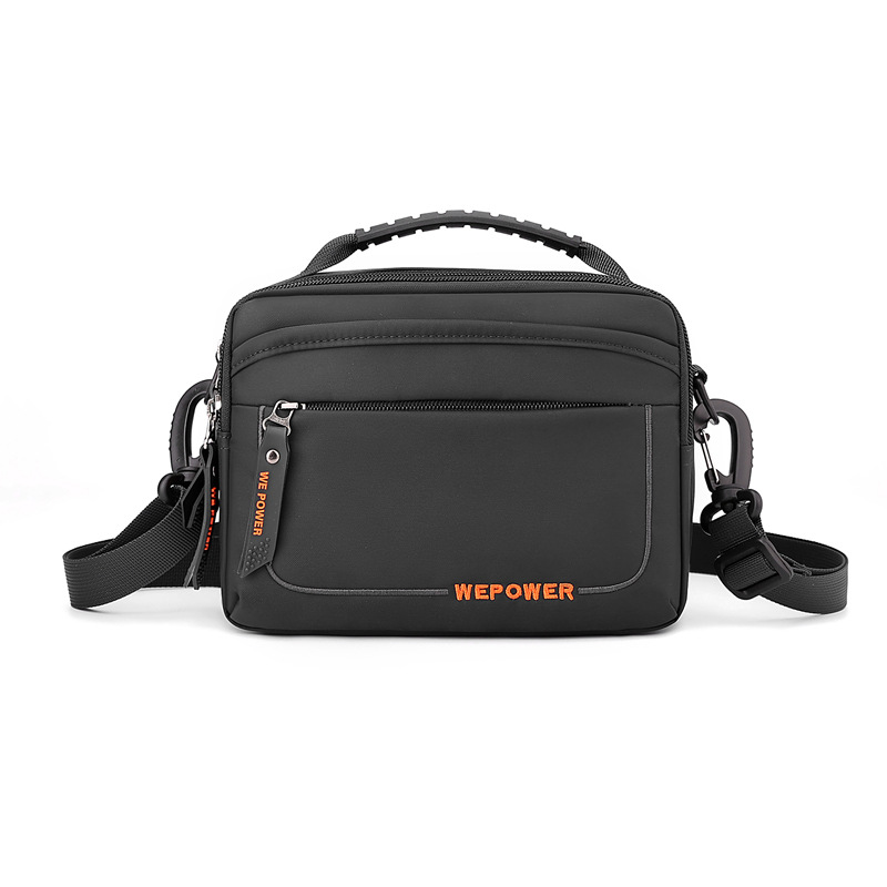 2.4L Waterproof Nylon Crossbody Bag for Men Plain Shoulder Bag Running Bag Cycling Bag