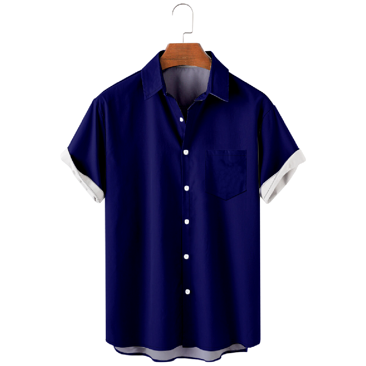 Baltimore Purple Button Up Shirt for Men Shirt with Front Pocket Short Sleeve