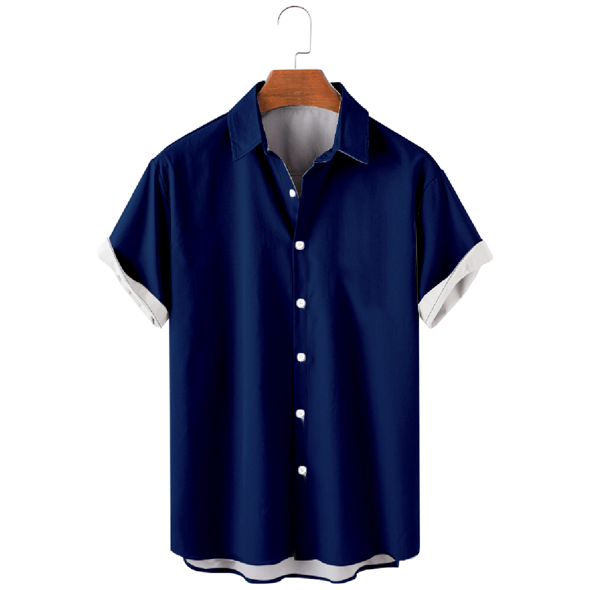 Mens Indianapolis Speed Blue Button Up Shirt Short Sleeve Regular Fit Breathable Shirt