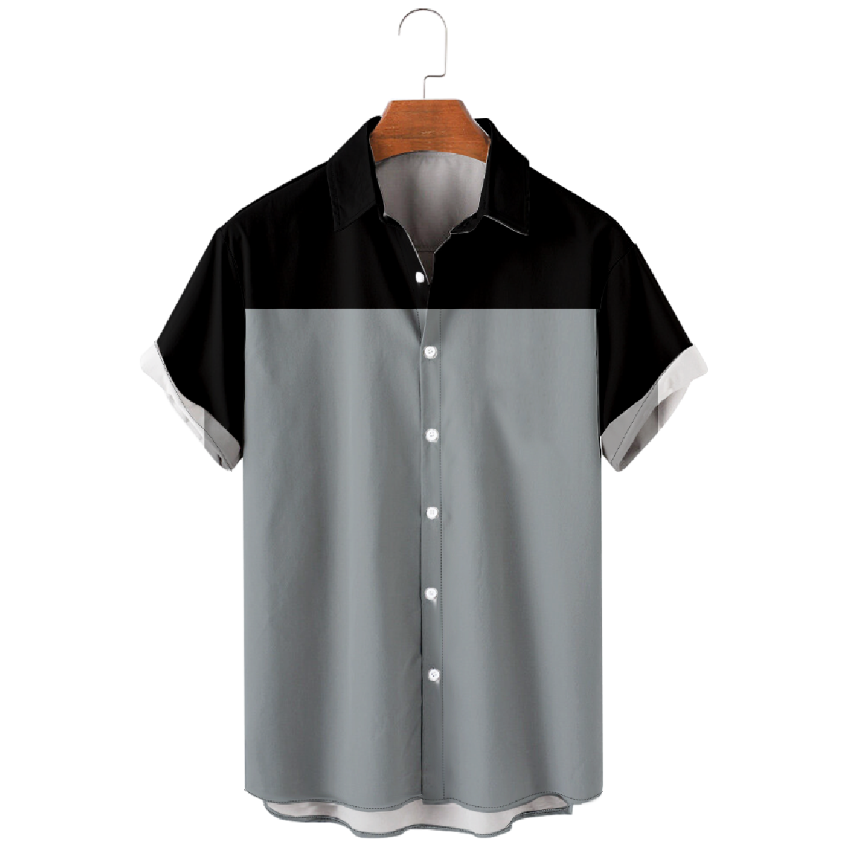 Mens American Football Las Vegas Black and Silver Button Up Shirt Short Sleeve Regular Fit Breathable Shirt