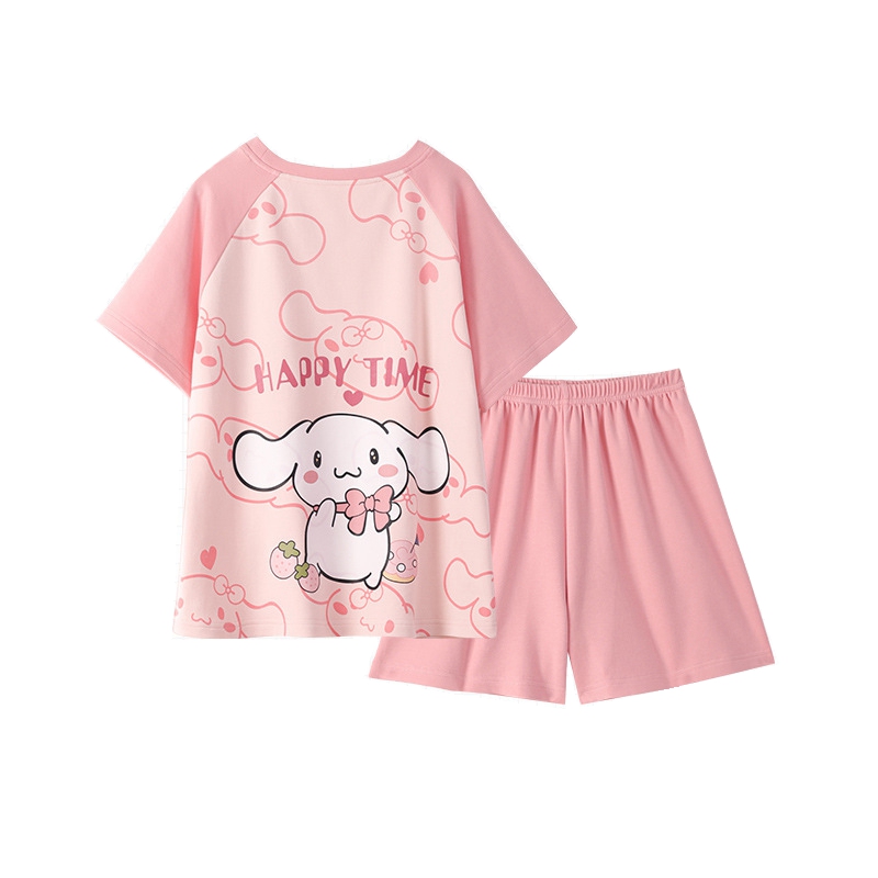 Cinnamoroll Pajamas for Girls Summer Pajamas 2 Pieces T-Shirt and Short Pants
