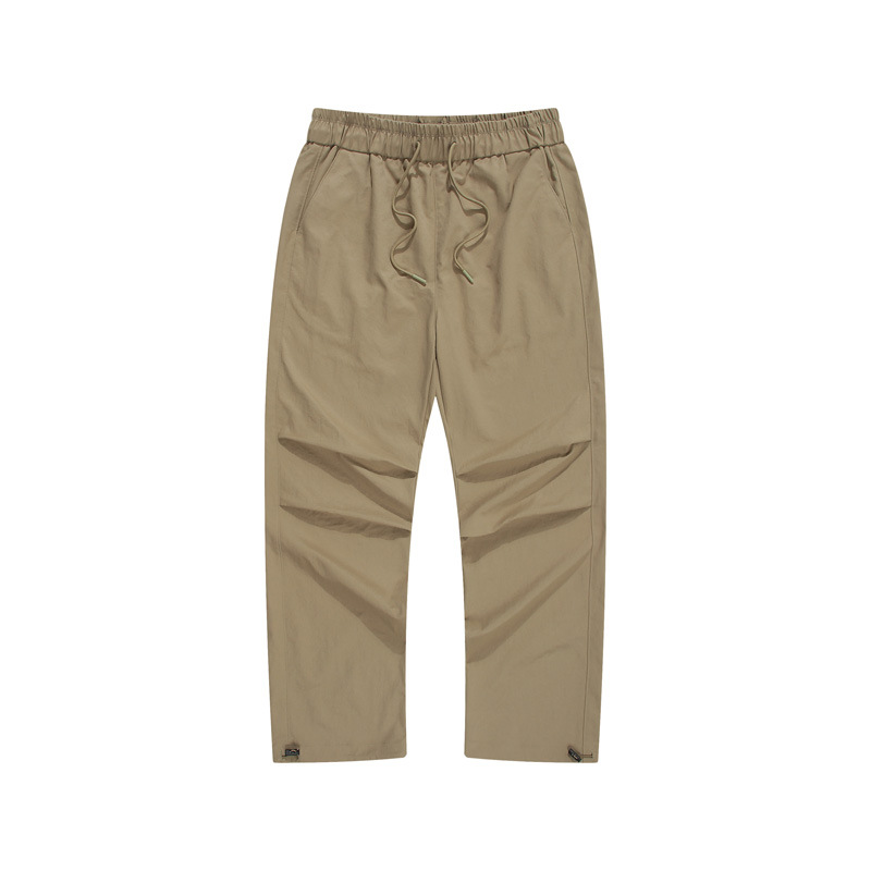 Men's Cargo Pants Elastic Waistband Pants Drawstring Leg Opening Closure Plain Pants