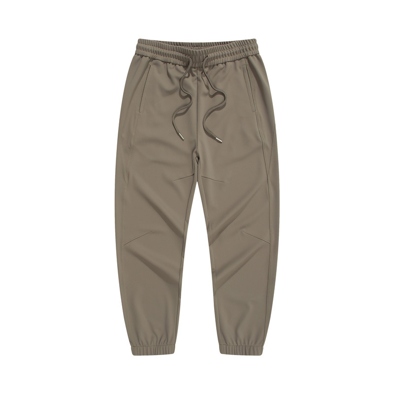 Men's Casual Pants with Drawstring Plain Loose Pants Elastic Foot Closure